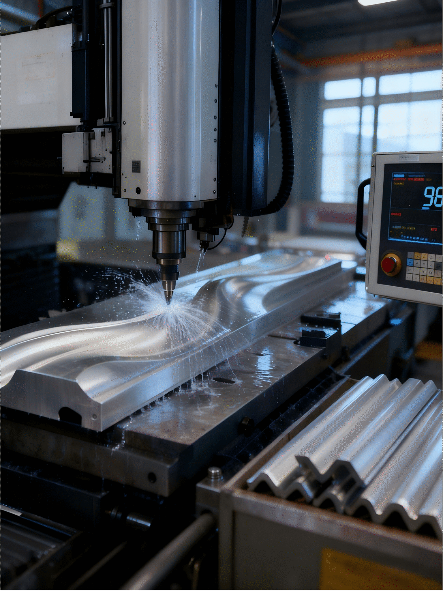 Precision profile milling full process display